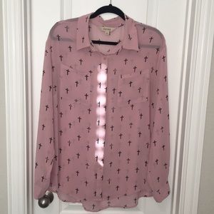 Set of 2 Decree Sheer Button Down Shirts size: XL